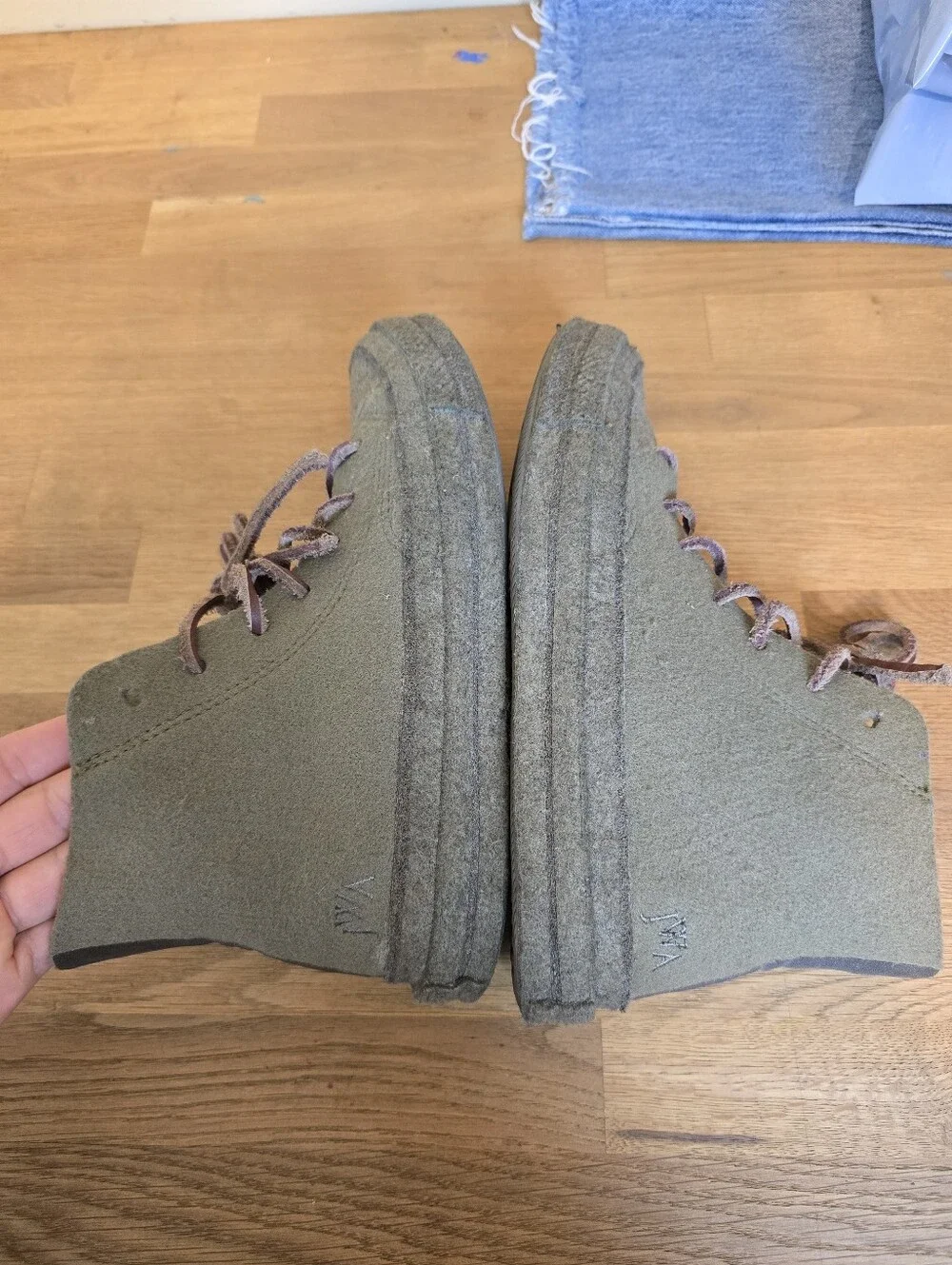 Converse x JW Anderson Chuck 70 Felt High Top Sneakers Olive Green Women's 7 - Picture 5 of 16